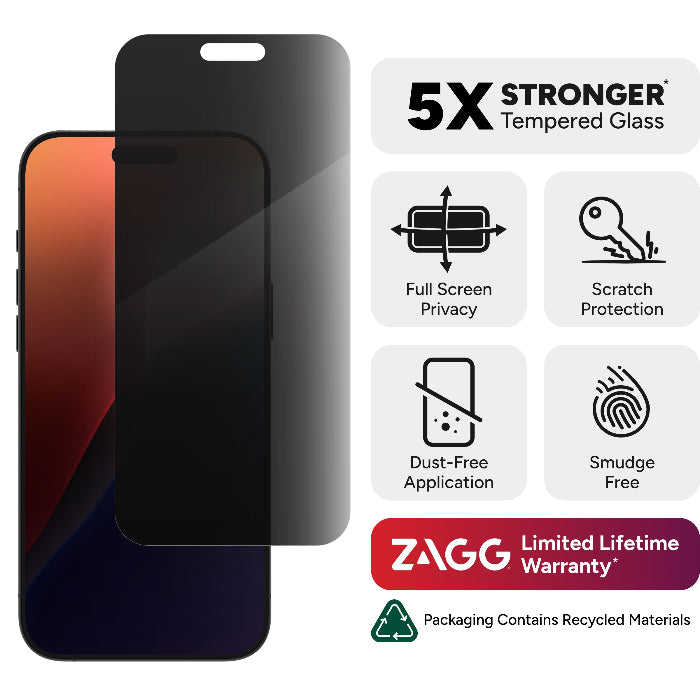 IPhone 15 Pro Max ZAGG Glass Elite Privacy 360