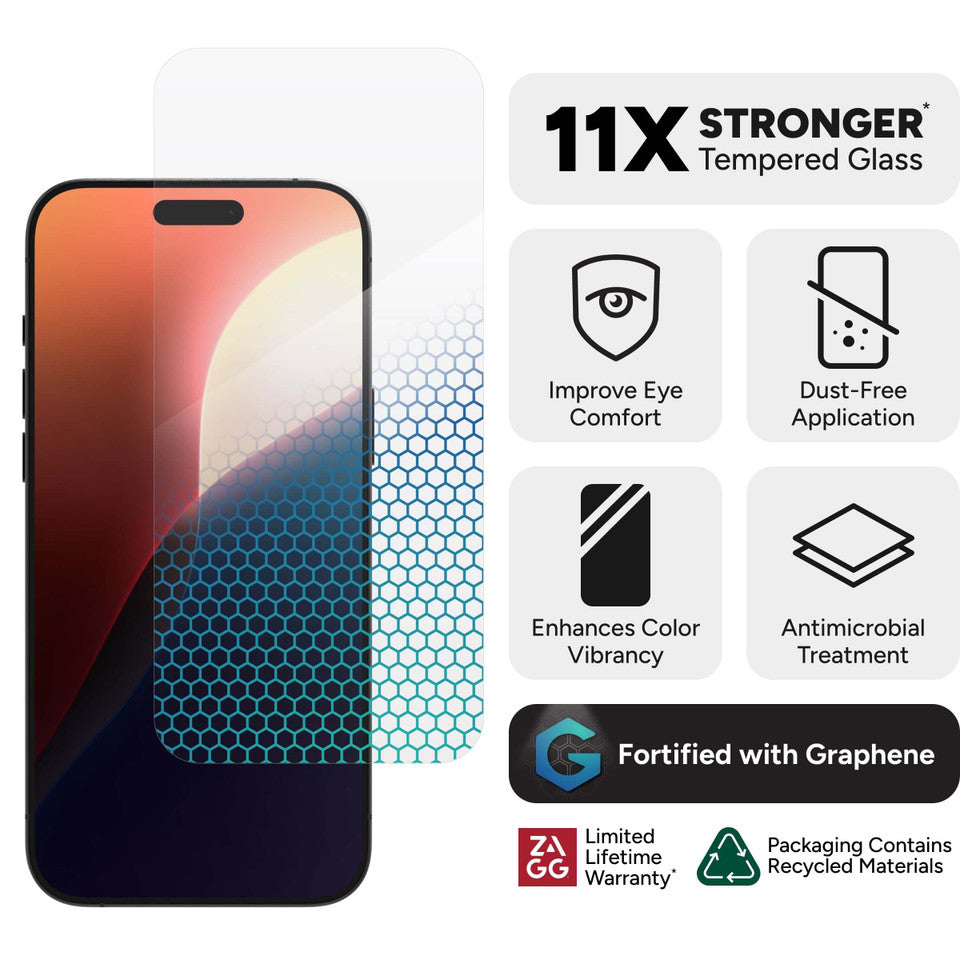 Iphone 15 ZAGG Tempered Glass Screen Protector